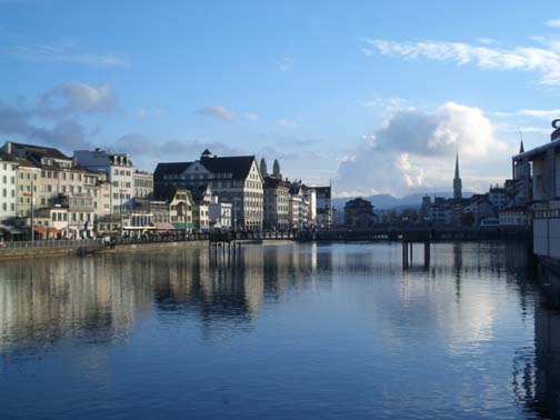 Limmat River looking south toward the Alps  (2008)
